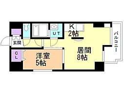 エ・アロール705 7階1LDKの間取り