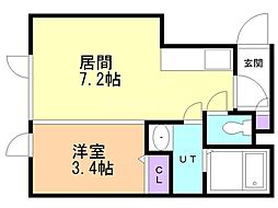 エルドラード平岸 1DKの間取図画像
