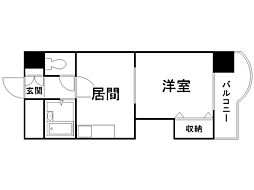 ローヤルハイツ月寒東5 1DKの間取図画像