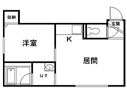 プロシード札幌 1LDKの間取図画像