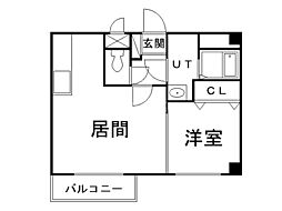 サンシャイン1-9 1LDKの間取図画像