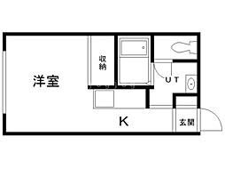 ヒルヴィレッヂ西岡 ワンルームの間取図画像
