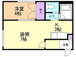 メゾンフタバ 1LDKの間取図画像
