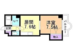 エクセル3 1DKの間取図画像
