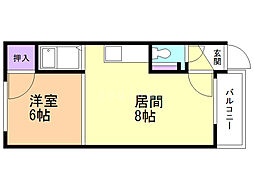 セゾンドブランシェ5 1DKの間取図画像