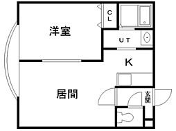 アークコート平岸48 1LDKの間取図画像