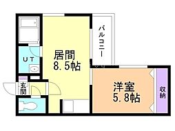 プロヴィデンス中の島 1LDKの間取図画像