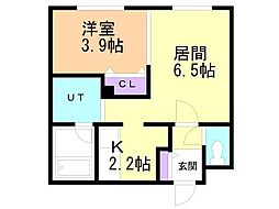 札幌市豊平区月寒西一条4丁目マンション 1LDKの間取図画像