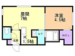 アッサンブラージュC.T.M. 1LDKの間取図画像