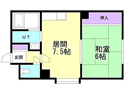 ハイツサングリーン 1DKの間取図画像