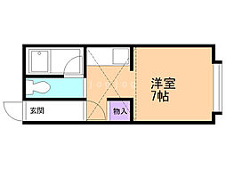 ピュアハイツ ワンルームの間取図画像