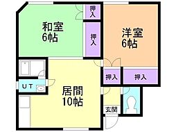 和光ハイツ 2LDKの間取図画像