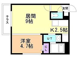 札幌市豊平区中の島一条2丁目マンション 1LDKの間取図画像