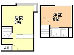 アローハイム 1階1LDKの間取り