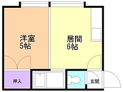 丹羽マンション 1DKの間取図画像