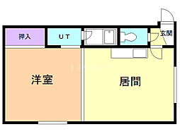 コーポ日商 1LDKの間取図画像