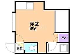 ルミエール川沿A ワンルームの間取図画像