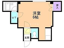 ソシアルビレッジ 3階ワンルームの間取り