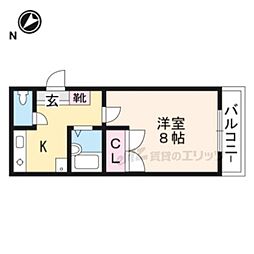 エスパシオ澤田 3階1Kの間取り
