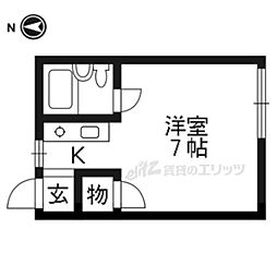 ハイツジュン ワンルームの間取図画像