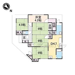 JR山陰本線 嵯峨嵐山駅 徒歩10分の賃貸一戸建て 1階5DKの間取り