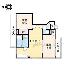 アーク壱番館 1階2LDKの間取り