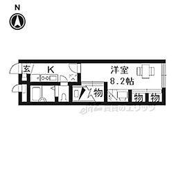 レオパレス華 2階1Kの間取り