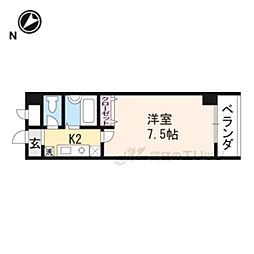 エスポワール上桂 3階1Kの間取り