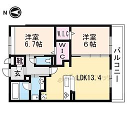 Ｂｎｅｘｔ　嵯峨 2階2LDKの間取り