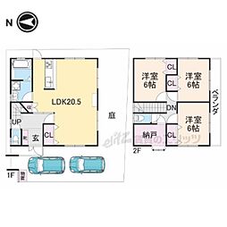 JR山陰本線 馬堀駅 徒歩15分の賃貸一戸建て 1階3LDKの間取り