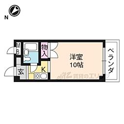 メゾン二葉 4階1Kの間取り