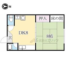 暁マンション 1階1DKの間取り