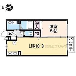 セジュールモナリエ篠山 1LDKの間取図画像