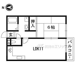 シャルマン宇津根 1LDKの間取図画像