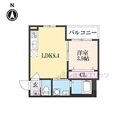 センチュリー嵯峨嵐山 1LDKの間取図画像