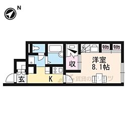 レオパレス篠山 1Kの間取図画像
