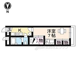 レオパレスraduno雲宮 1Kの間取図画像