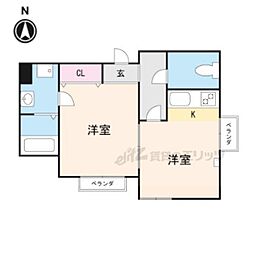 レジアス-2 1LDKの間取図画像