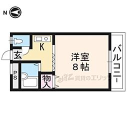 ジュネス1 1Kの間取図画像