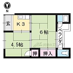 第二日ノ出荘 2Kの間取図画像