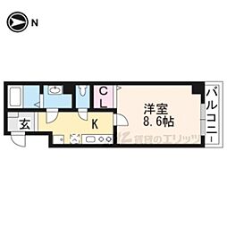 レゾナンス西陣 1Kの間取図画像