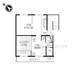 二軒茶屋賃貸住宅 2DKの間取図画像
