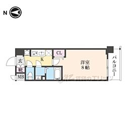 ソルテラス嵯峨嵐山 1Kの間取図画像