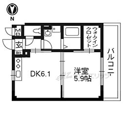 Blossom桂 1DKの間取図画像