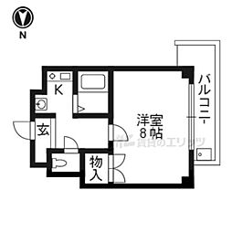 TOST栄洛館 1Kの間取図画像