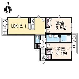 シャーメゾン舟山 2LDKの間取図画像