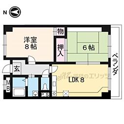 アリーバ 2DKの間取図画像