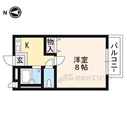 ヴィラ神山 1Kの間取図画像