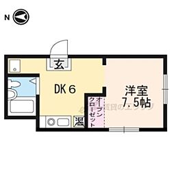Casahills園部 1DKの間取図画像