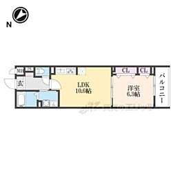 アドバンス 1LDKの間取図画像